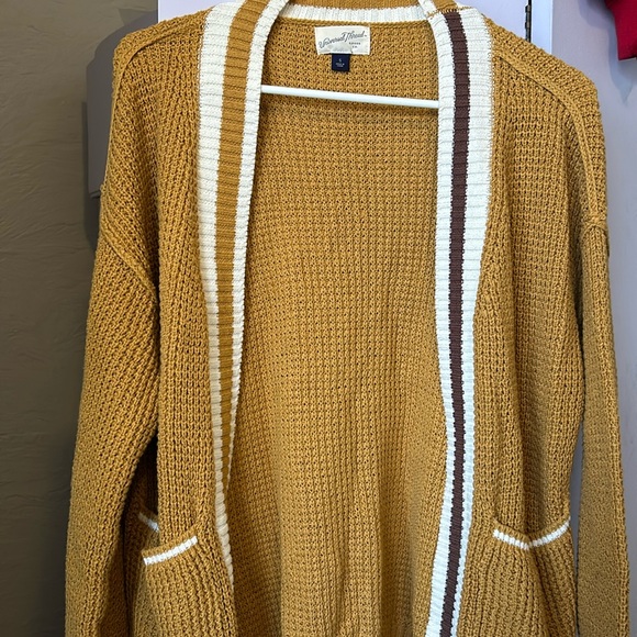 Universal Thread Mustard Yellow Knit Grandpa Cardigan - Picture 1 of 4